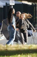 JESSICA ALBA and GABRIELLE UNION on the Set of L.A.