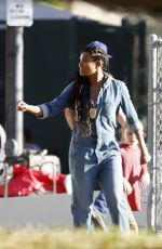 JESSICA ALBA and GABRIELLE UNION on the Set of L.A.