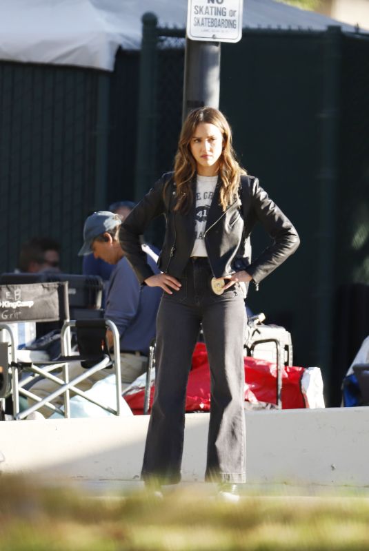 JESSICA ALBA on the Set of L.A.
