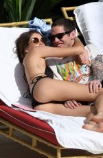 KAIA GERBER in Bikini and Pete Davidson at a Pool in Miami 11/23/2019