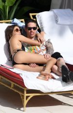 KAIA GERBER in Bikini and Pete Davidson at a Pool in Miami 11/23/2019