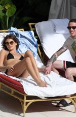 KAIA GERBER in Bikini and Pete Davidson at a Pool in Miami 11/23/2019