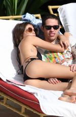 KAIA GERBER in Bikini and Pete Davidson at a Pool in Miami 11/23/2019