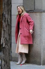 KALEY CUOCO on the Set of The Flight Attendant in New York 11/13/2019