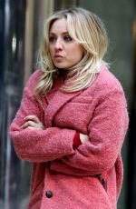 KALEY CUOCO on the Set of The Flight Attendant in New York 11/13/2019