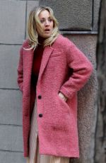KALEY CUOCO on the Set of The Flight Attendant in New York 11/13/2019