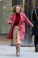 KALEY CUOCO on the Set of The Flight Attendant in New York 11/13/2019