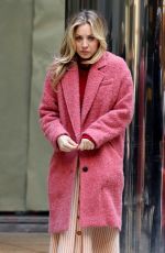 KALEY CUOCO on the Set of The Flight Attendant in New York 11/13/2019