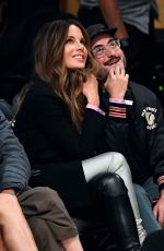 KATE BECKINSALE at LA Lakers vs Miami Heat Game in Los Angeles 11/08/2019