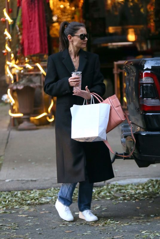 KATIE HOLMES Out Shopping in New York 11/25/2019