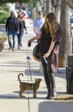 KAYLA TABISH Out with Her Bengal Cat in Studio City 11/07/2019