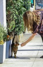 KAYLA TABISH Out with Her Bengal Cat in Studio City 11/07/2019