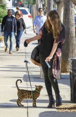 KAYLA TABISH Out with Her Bengal Cat in Studio City 11/07/2019