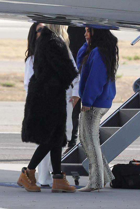 KIM, KOURTNEY and KHLOE KARDASHIAN at Van Nuys Airport 11/13/2019
