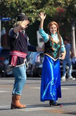 KRISTEN BELL and James Corden Performs a Frozen Skit Outside CBS Studios 11/06/2019