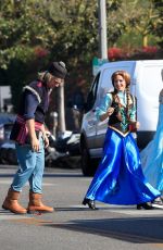 KRISTEN BELL and James Corden Performs a Frozen Skit Outside CBS Studios 11/06/2019