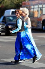 KRISTEN BELL and James Corden Performs a Frozen Skit Outside CBS Studios 11/06/2019