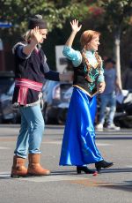 KRISTEN BELL and James Corden Performs a Frozen Skit Outside CBS Studios 11/06/2019