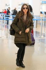 LILY COLLINS at LAX Airport in Los Angeles 11/21/2019