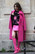 LILY COLLINS on the Set of Emily in Paris in Paris 11/05/2019