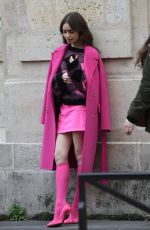 LILY COLLINS on the Set of Emily in Paris in Paris 11/05/2019