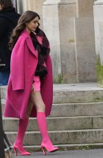 LILY COLLINS on the Set of Emily in Paris in Paris 11/05/2019