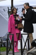 LILY COLLINS on the Set of Emily in Paris in Paris 11/05/2019