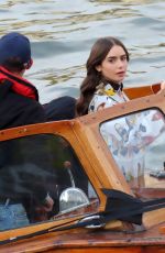 LILY COLLINS on the Set of Emily in Paris in Paris 11/13/2019
