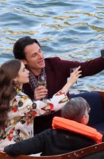 LILY COLLINS on the Set of Emily in Paris in Paris 11/13/2019