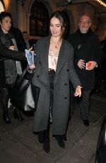 LILY JAMES Leaves Dear Evan Hansen Press Night in London 11/19/2019