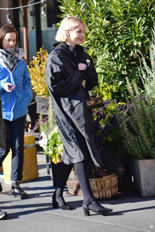 LUCY BOYNTON on the Set of The Politician in New York 11/21/201