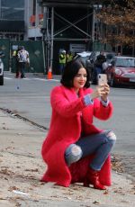 LUCY HALE on the Set of Katy Keene in Long Island 11/20/2019