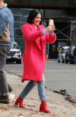 LUCY HALE on the Set of Katy Keene in Long Island 11/20/2019