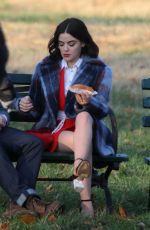 LUCY HALE on the Set of Katy Keene in New York 11/25/2019