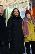 MARISKA HARGITAY on the Set of Law and Erder: Special Victims Unit in New York 11/14/2019