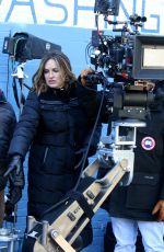 MARISKA HARGITAY on the Set of Law and Erder: Special Victims Unit in New York 11/14/2019