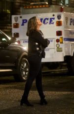MARISKA HARGITAY on the Set of Law and Erder: SVU in New York 10/31/2019