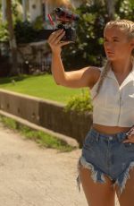 MOLLY MAE HAGUE in Denim Cut-off Out in Barbados 11/18/2019