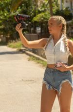 MOLLY MAE HAGUE in Denim Cut-off Out in Barbados 11/18/2019