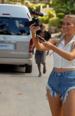 MOLLY MAE HAGUE in Denim Cut-off Out in Barbados 11/18/2019