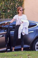 NINA DOBREV Wearing a Wig Out in Los Angeles 10/31/2019