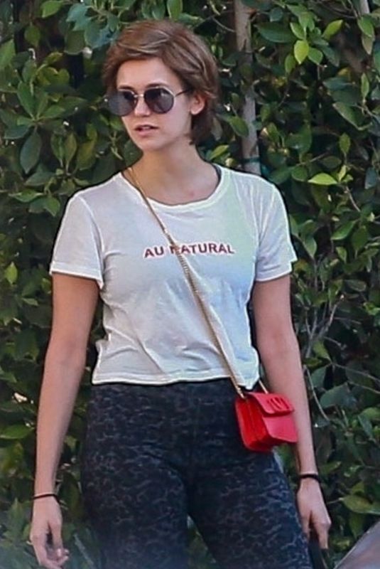 NINA DOBREV Wearing a Wig Out in Los Angeles 10/31/2019