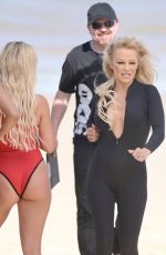 PAMELA ANDERSON Filming for Ultra Tune TV Ad at Gold Coast Beach 11/26/2019