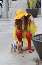 PHOEBE PRICE Cleans Up After Her Dog in Hollywood 11/19/2019