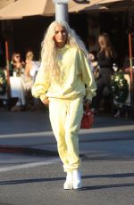 PIA MIA PEREZ Leaves Il Pastaio in Beverly Hills 11/25/2019