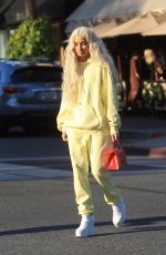 PIA MIA PEREZ Leaves Il Pastaio in Beverly Hills 11/25/2019