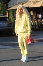 PIA MIA PEREZ Leaves Il Pastaio in Beverly Hills 11/25/2019