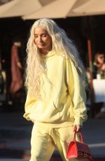 PIA MIA PEREZ Leaves Il Pastaio in Beverly Hills 11/25/2019