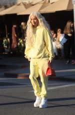 PIA MIA PEREZ Leaves Il Pastaio in Beverly Hills 11/25/2019