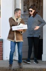Pregnant ANNE HATHAWAY Out in Westport 11/03/2019
